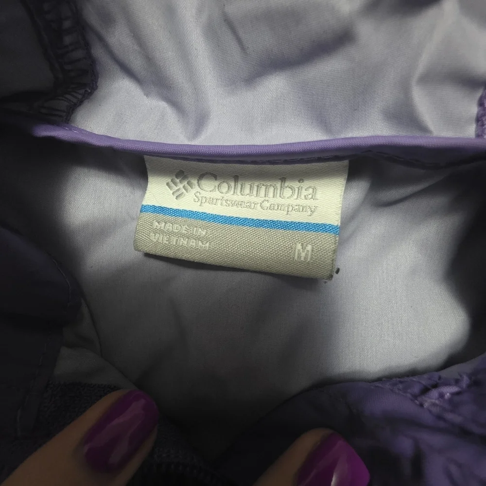 Columbia Vibrant Purple Windbreaker Size M